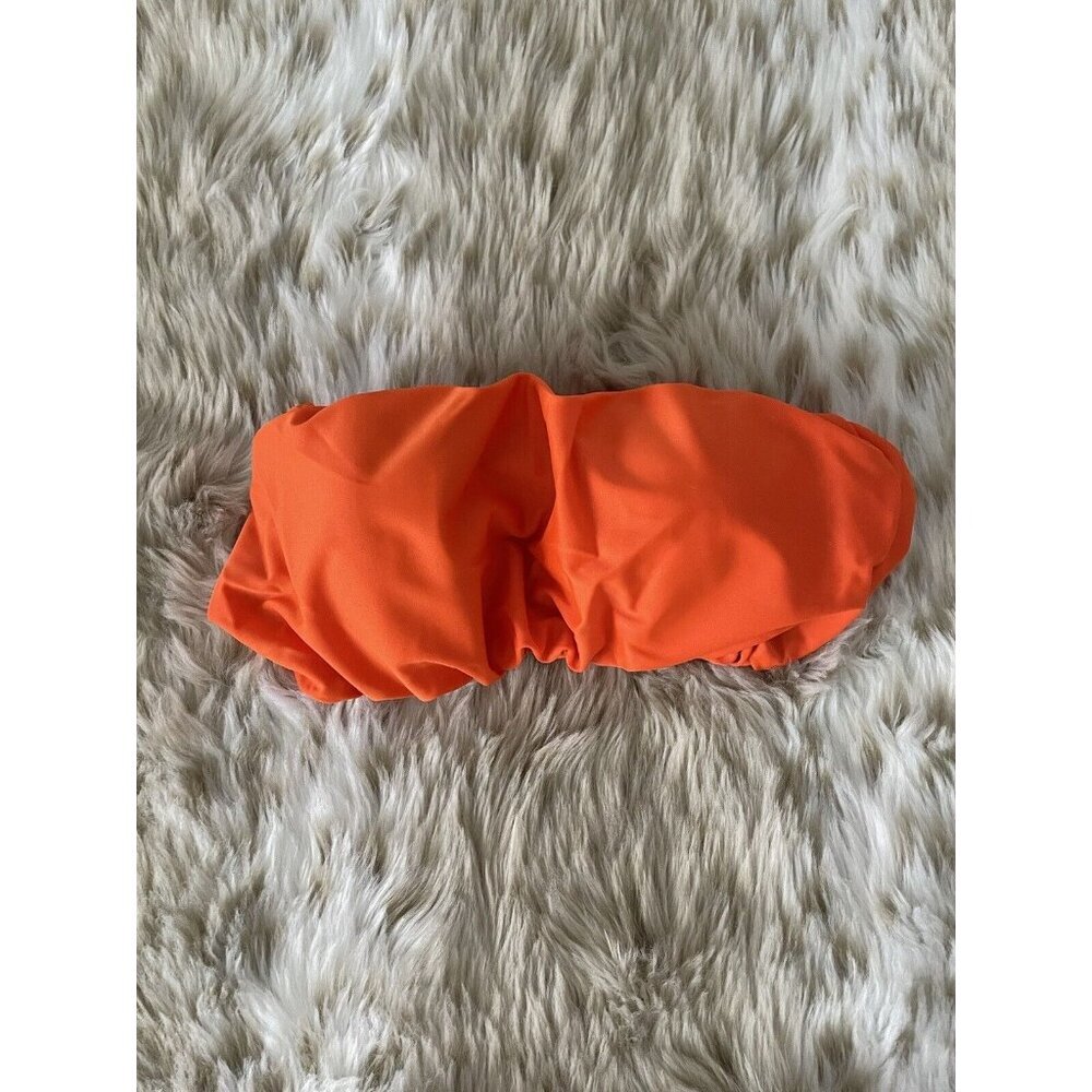 NWOT Stunning Bright Orange Bandeau Bikini Top Medium